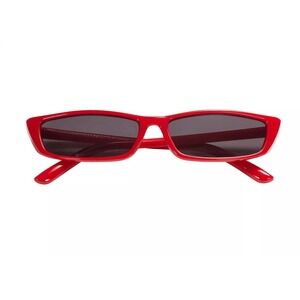Red Rectangle Sunglasses Trendy Fashion Frames Women's Sun Glasses‎ Small Hippie